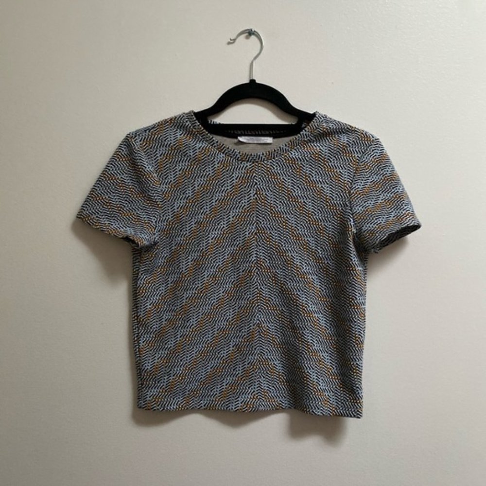 Zara Jacquard Patterned Midi Tee M